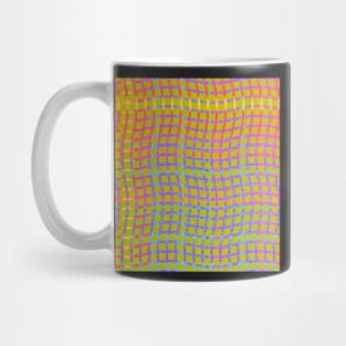 Wavy Plaid Rainbow on Yellow Green Repeat 5748 Mug